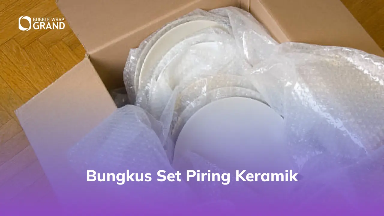 bungkus set piring keramik