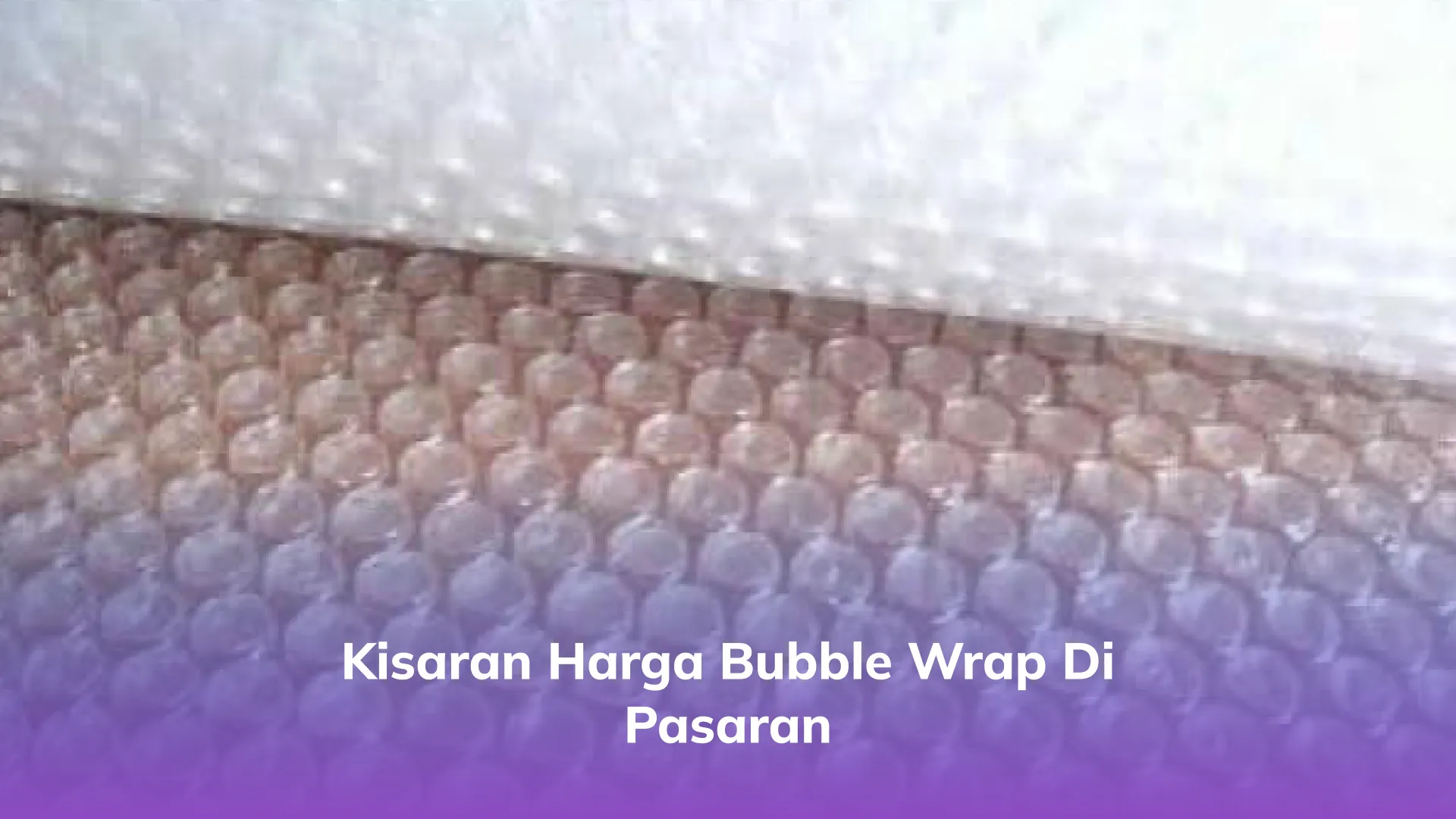 Kisaran Harga Bubble Wrap di Pasaran
